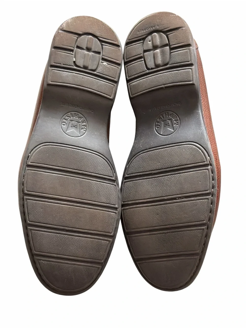 Mephisto Henri Chestnut Brown Pebbled Leather Slip-On Loafers